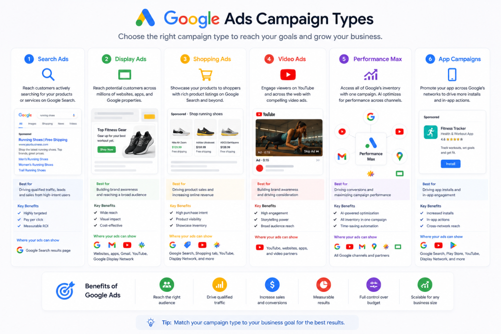 Google Ads campaign types
